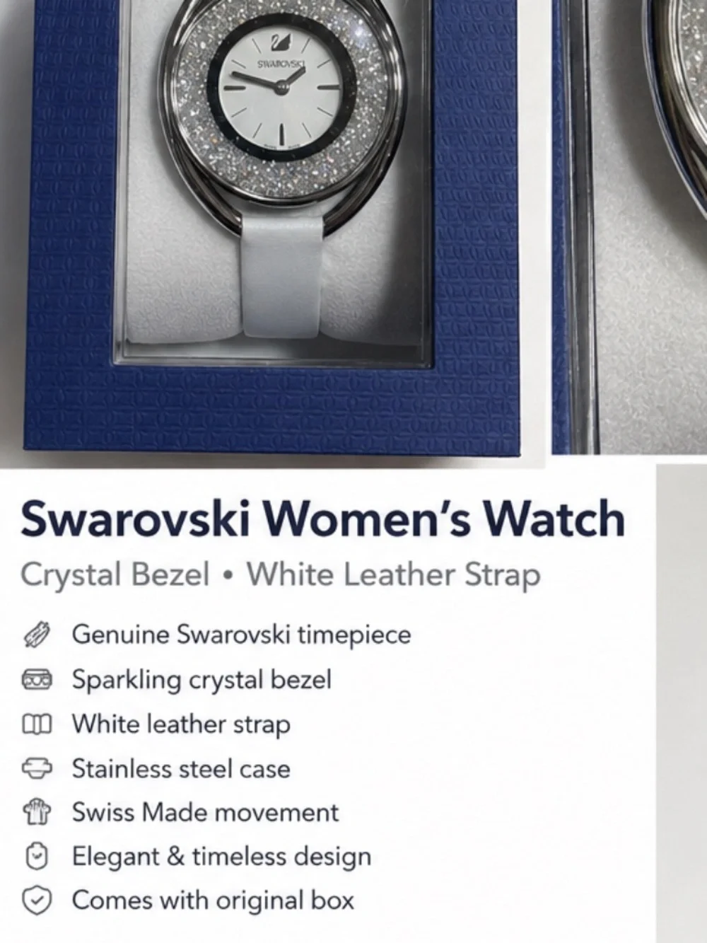Swarovski Crystalline Oval Watch Silver Tone
